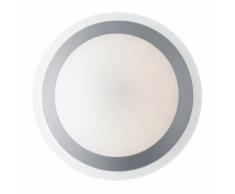 Plafoniera Diffusore Pc Anello Silver Lampada Da Bagno Led 12 Watt Luce Naturale Intec I-rain-pl33