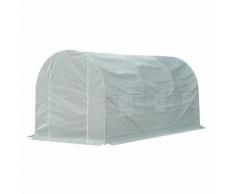 Serra Da Giardino A Tunnel Per Piante In Pe Con Tubi In Ferro Bianco 450x200x200 Cm Miozzi