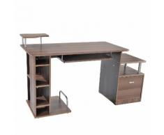 Scrivania Da Ufficio Per Pc In Legno Marrone Scuro Effetto Legno 152x60x80 Cm Benzoni