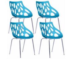 Set 4 Sedie Attesa Da Ufficio In Polipropilene Tosini Orlando Blu...