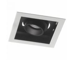 Faretto Incasso Orientabile Quadrato Bianco Nero Satinato Led 10 Watt Luce Naturale Intec Inc-apollo-1x10m