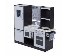 Cucina Giocattolo Per Bambini Con Frigo E Microonde Benzoni Nera E Grigia
