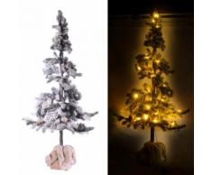 Albero Di Natale Luminoso Con Led E Pigne In Pvc H143cm Adami Juta Verde Innevato
