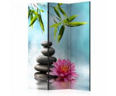 Paravento 3 Pannelli - Water Lily And Zen Stones 135x172cm Erroi