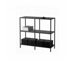 Libreria Scaffale In Metallo 3 Ripiani Nero 100x36x94,5 Cm Benzoni...
