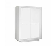 Credenza 4 Ante 106x50x146 Cm In Legno Tft Frame Bianco Opaco...