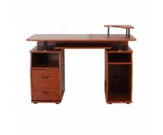 Scrivania Da Ufficio Porta Pc Con Ripiano Tastiera Noce 120x55x85 Cm Benzoni