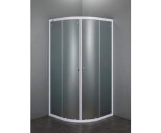 Box Doccia Semicircolare 80x80 Cm 2 Ante Scorrevoli In Cristallo Opaco 4mm H185 Dekker Kalt