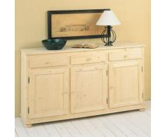 Mobile Credenza 3 Ante 3 Cassetti In Legno Abete Grezzo 157x39x85c...