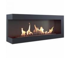 Camino A Bioetanolo Da Incasso 120x48x28cm Flig Tampa Nero Angolo A Sinistra