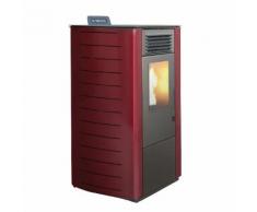 Stufa A Pellet Ad Aria 9 Kw 230 M3 King 12 Canalizzata Bordeaux...