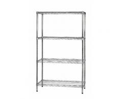Scaffale In Metallo Cromato 4 Ripiani 45x90x160cm Tosini 4x459016...