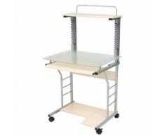 Scrivania Porta Pc 70x55xh130 Cm In Vetro Con Portatastiera My Off...