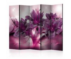 Paravento 5 Pannelli - The Purple Flame Ii 225x172cm Erroi...