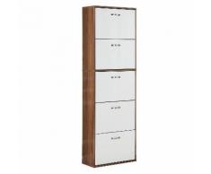 Scarpiera Salvaspazio In Legno Con 5 Scomparti Per 30 Paia 60x28x189 Cm Benzoni