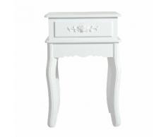 Comodino Con Cassetto In Legno Bianco 40x35x60 Cm Benzoni