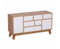 Mobile Tv Cassettiera Da Soggiorno In Legno Rovere E Bianco 95.5x3...