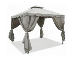 Gazebo Da Giardino In Metallo 3x3m Soriani Tangeri Tortora...