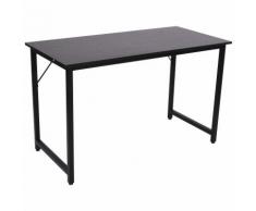Scrivania Da Ufficio 120x60x73 Cm In Ferro E Mdf Benzoni Nero Scur...