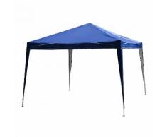 Gazebo Da Giardino 3x3m In Acciaio Pieghevole Tessuto Oxford Blu Miozzi