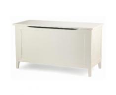 Baule Cassapanca Contenitore 90x40x50,5 Cm In Legno Soriani Bianco