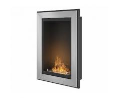 Camino A Bioetanolo Da Parete 55x79x18 Cm Dumas Frame 550 Inox Con...