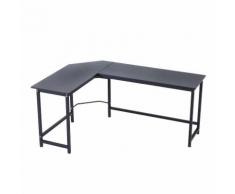 Scrivania Da Ufficio Ad Angolo 168x120x75 Cm In Legno E Metallo Fadami Nero