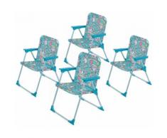 Set 4 Sedie Mare Spiaggine Pieghevoli Per Bambini Soriani Oxford U...