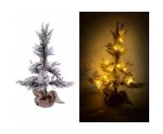 Albero Di Natale Luminoso Con Led E Pigne In Pvc H170cm Adami Juta Verde Innevato