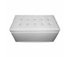 Baule Cassapanca Pouf Contenitore In Ecopelle E Cristalli Renier B...