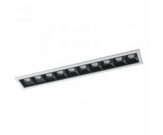 Incasso Modulo Faretti Soffito Ribassato Bianco Nero Lucido Led 20 Watt 4000 Kelvin Intec Inc-sinkro-20m