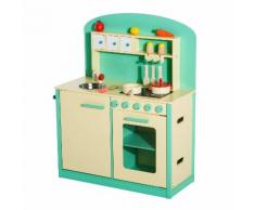 Cucina Giocattolo Per Bambini Con Accessori In Legno Verde 70x30x88 Cm Benzoni
