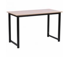 Scrivania Da Ufficio 120x60 Cm In Metallo Benzoni Natural Nera