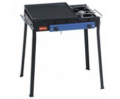 Barbecue A Gas Gpl In Acciaio Con Piastra In Ghisa Ferraboli Combi...