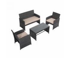 Set Mobili Da Esterno In Rattan Sintetico Divanetto E 2 Poltrone C...