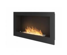 Camino A Bioetanolo Da Parete 90x50x18 Cm Ruiz Inside 900 Nero Con Vetro