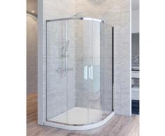 Box Doccia Semicircolare 90x90 Cm 2 Ante Scorrevoli In Cristallo Trasparente 6mm H195 Ol Docce Atena