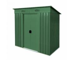 Casetta Box Da Giardino In Lamiera Verde Per Deposito Attrezzi 194x121x181 Cm Bertozzi