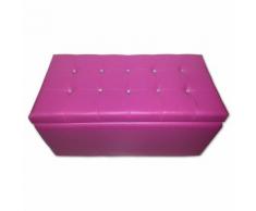 Baule Cassapanca Pouf Contenitore In Ecopelle E Cristalli Renier F...