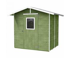 Casetta Box Capanno In Legno Verde Per Attrezzi Con Porta E Finestra 200x245x214cm