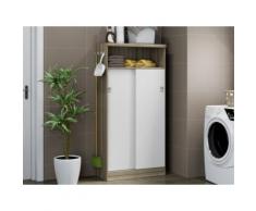 Credenza DANILO - 2 ante e 1 nicchia - Quercia e Bianco