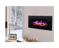 Caminetto elettrico CHANDELA - L84 x P14 x H45 cm - Nero