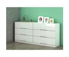 Comò CLAIRE - 6 cassetti - MDF laccato bianco