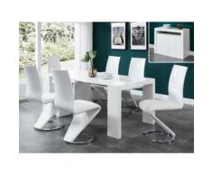 Console estensibile - ZENITH - con credenza integrata - 6 coperti - 3 prolunghe - Laccato bianco