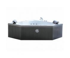 Vasca idromassaggio angolare SANTORINO - 2 posti - 350 L - 160 x 60 x H 60 cm - Colore grigio