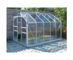 Serra da giardino in policarbonato da 9 m² COROLLE II con base - alluminio