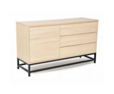 Credenza NEMIO - 1 anta e 3 cassetti - Colore: Quercia