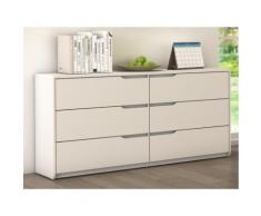 Comò LUCILE - 6 cassetti - MDF bianco