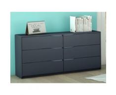 Comò LUCILE - 6 cassetti - MDF grigio