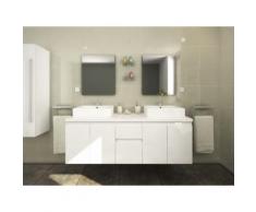 Mobili da bagno LAVITA II sospesi doppio lavabo e specchi - Bianco